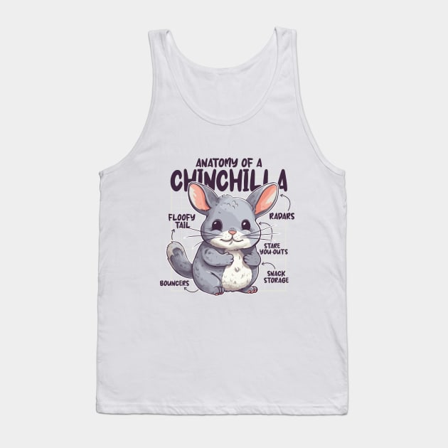 Kawai Anatomy Of A Chinchilla Perfect Lovers Tank Top by Artmoo